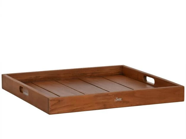 Teakholz Tablett Aspen Geölt 60x60cm 3 Teakholz Tablett Aspen Geölt 60x60cm