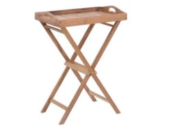 Teakholz Tablett Mit Ständer Silfia