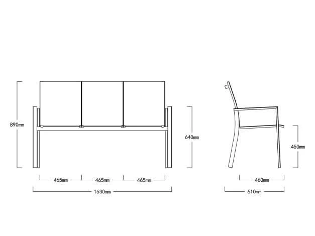 Aluminium Gartenbank Leona 3-Sitzer Anthrazit|light-smoke 8 Aluminium Gartenbank Leona 3-Sitzer Anthrazit|light-smoke – Bild 6